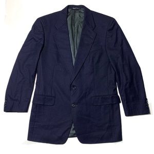 Burberry Super 100 Thick Wool Blazer Navy Blue Mens Size 40 L